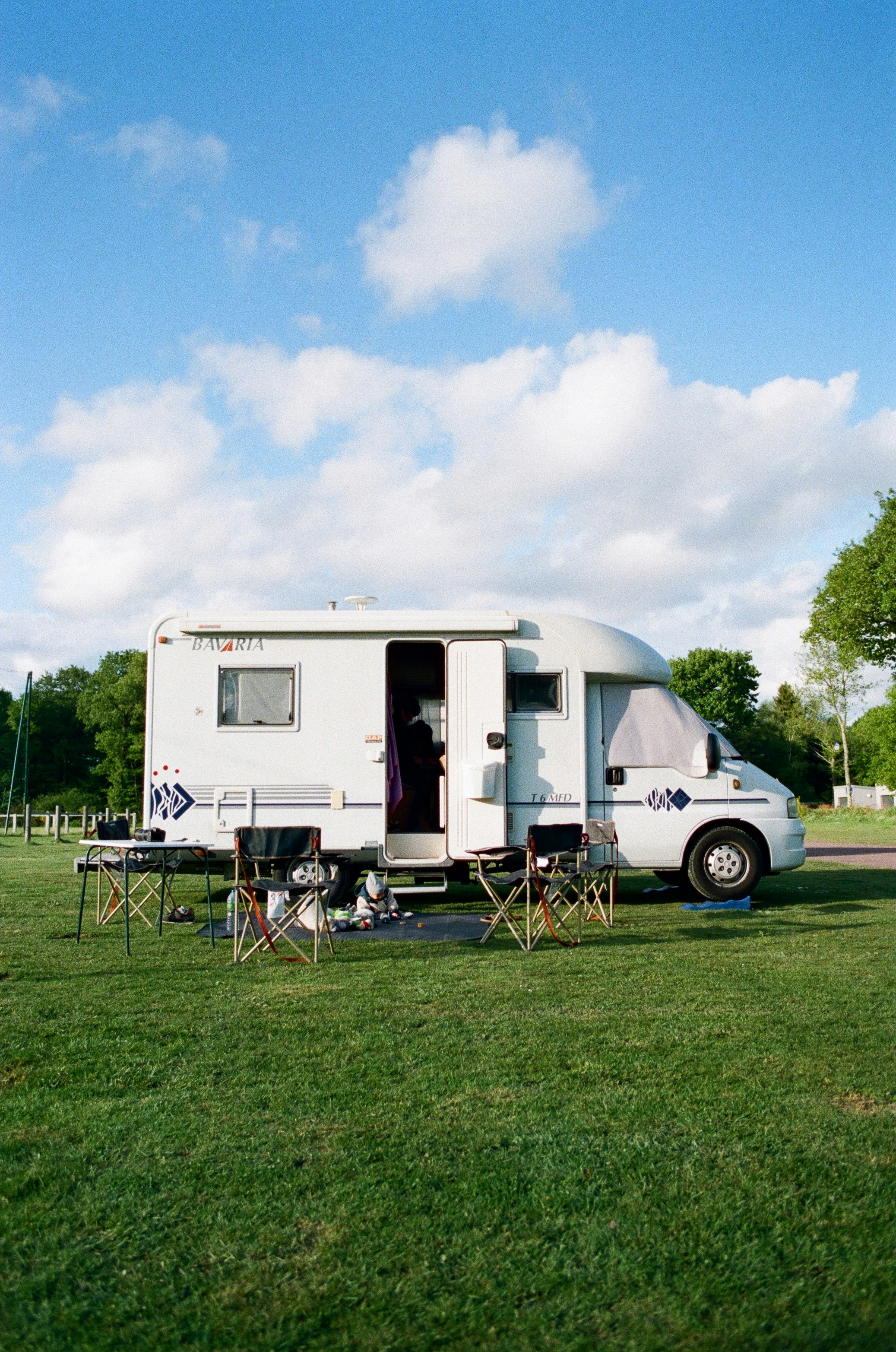 Caravan park with tents and caravans